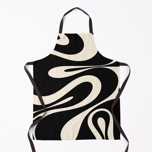 Item preview, Mellow Flow Retro 60s 70s Abstract Pattern in Black and Almond Cream designed and sold by kierkegaard.
