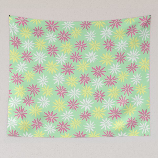 Item preview, Light Green Swirly Botanical Wildflowers Pattern designed and sold by RihabPrint.