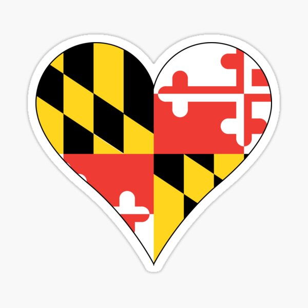Item preview, Maryland Flag Heart Shape designed and sold by canossagraphics.