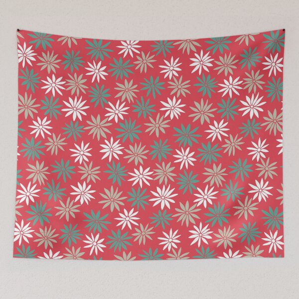 Item preview, Red Swirly Botanical Wildflowers Pattern designed and sold by RihabPrint.