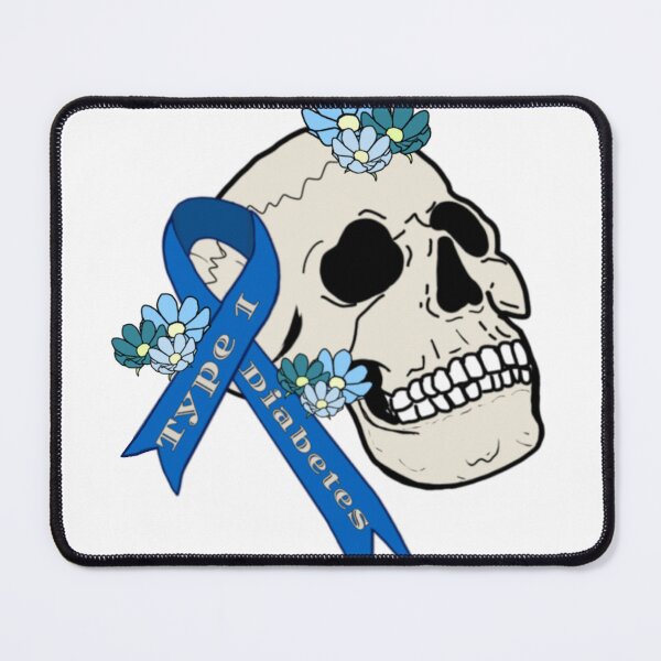 Item preview, Diabetes Awareness Flower Skull designed and sold by CatGirl101.