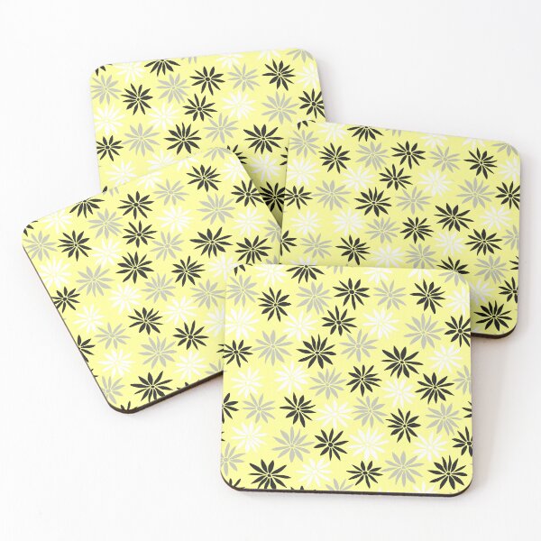 Item preview, Yellow And Black Swirly Botanical Wildflowers Pattern designed and sold by RihabPrint.