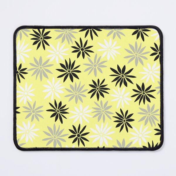 Item preview, Yellow And Black Swirly Botanical Wildflowers Pattern designed and sold by RihabPrint.