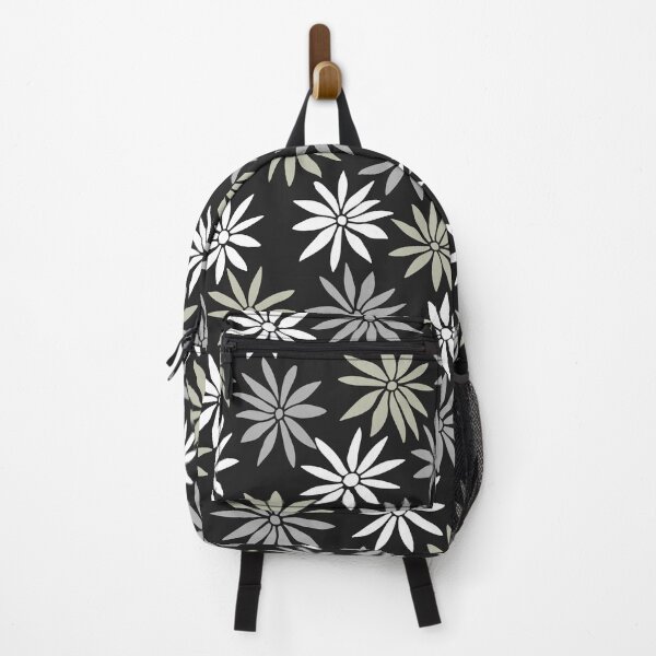 Item preview, Earth Tones And Black Swirly Botanical Wildflowers Pattern designed and sold by RihabPrint.