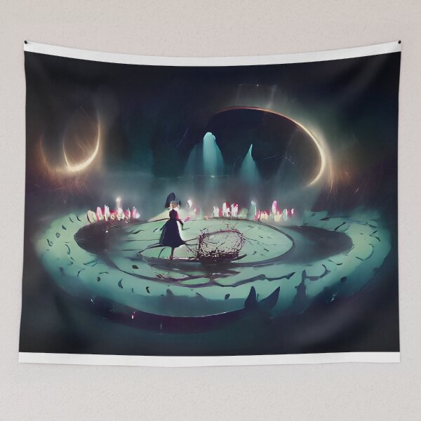 Item preview, The Shadow Witch in the glow of the magic circle designed and sold by ScarletMagi.