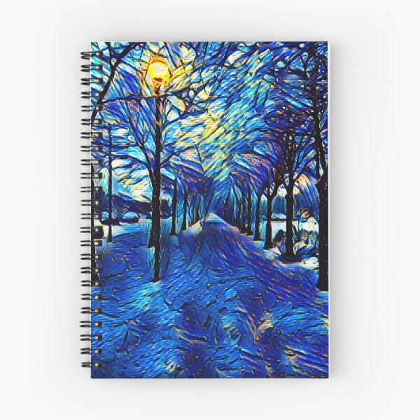 Item preview, Van Gogh Style Snow Trees with Lamp Post designed and sold by Marshmallow-Sky.