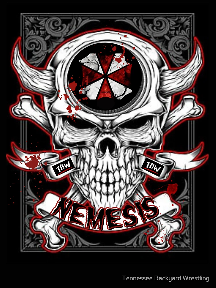 Thumbnail 4 von 4, Locker geschnittenes T-Shirt, James Taylor „Nemesis“-Merchandise designt und verkauft von Tennessee Backyard Wrestling.