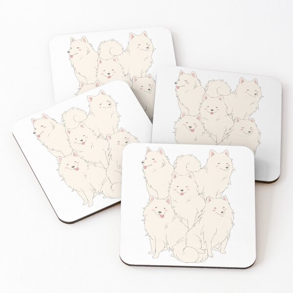 Item preview, Cute Samoyed dog cartoon illustration- 5 Samoyed designed and sold by Yarafantasyart.