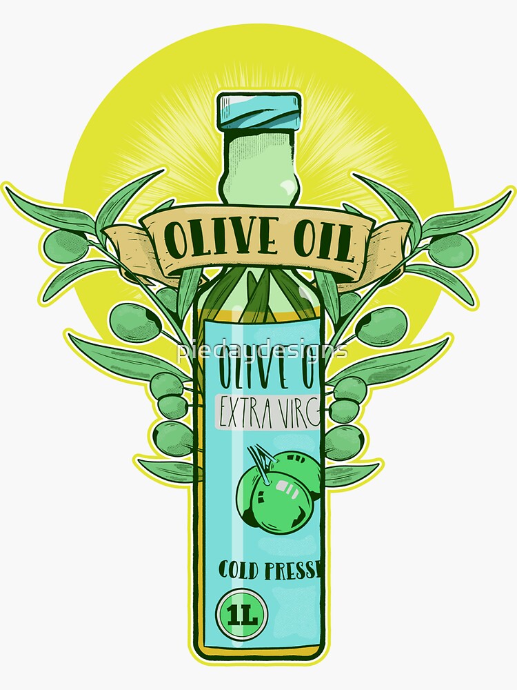 "Olive oil bottle" Sticker by piedaydesigns Redbubble