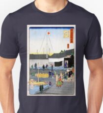Hiroshige The Akashi Bridge in Teppōzu Unisex T-Shirt