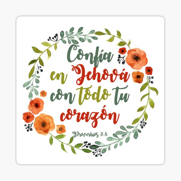 Corona de flores con frase bíblica Proverbios Pegatina