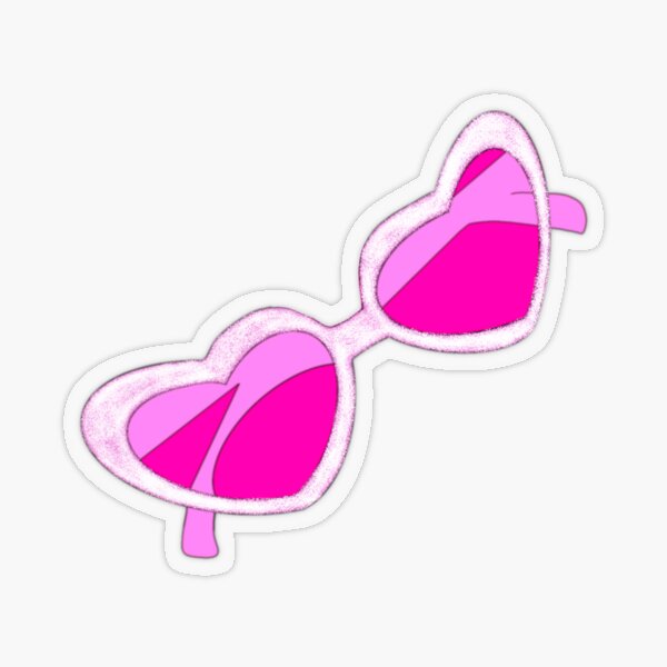 Pink Heart Sunglasses Aesthetic Sticker