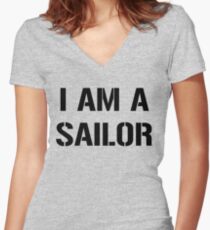 I am a Sailor, United States Navy Women's Fitted V-Neck T-Shirt