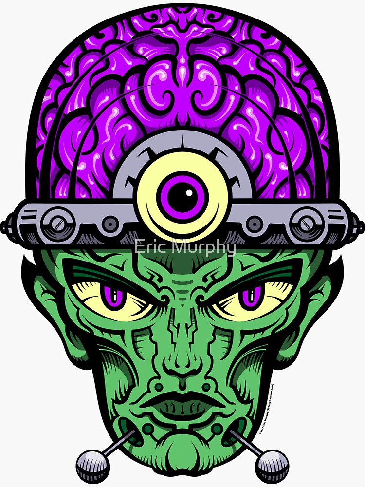 Thumbnail 3 of 3, Sticker, Eye Don't Mind - Full Color Jacket remix designed and sold by sadmachine.