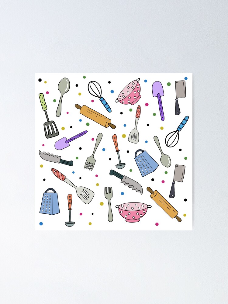 Drawing Kitchen Utensils, Doodle Kitchen Items