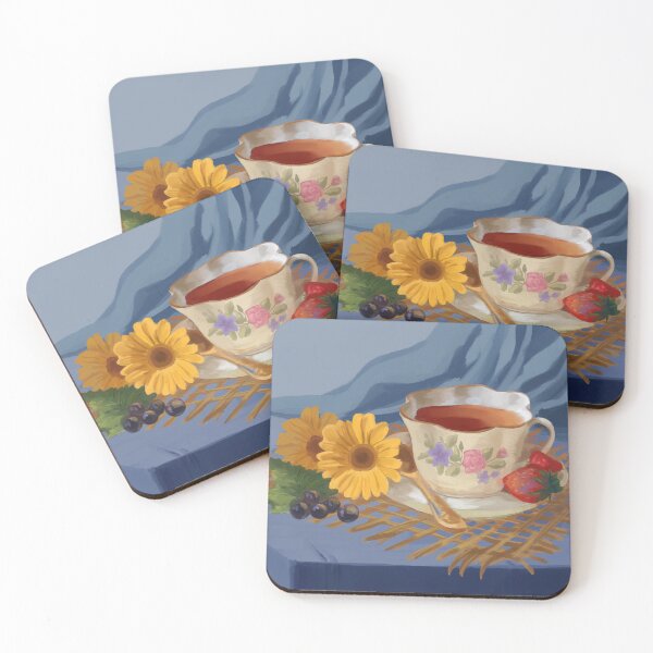 Item preview, Romantic Tea Time Still Life Painting designed and sold by anatovas.