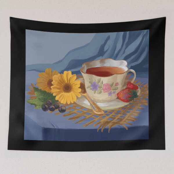 Item preview, Romantic Tea Time Still Life Painting designed and sold by anatovas.