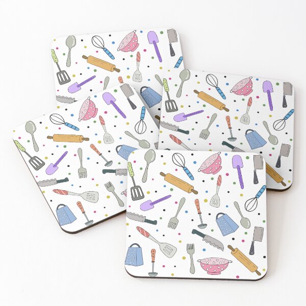 Item preview, Ready To Cook? | Cute Colourful Kitchen Utensils Hand Drawing Pattern designed and sold by HarrysMomStudio.