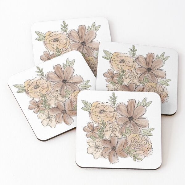 Item preview, Neutrals floral line drawing designed and sold by llmdesigns.