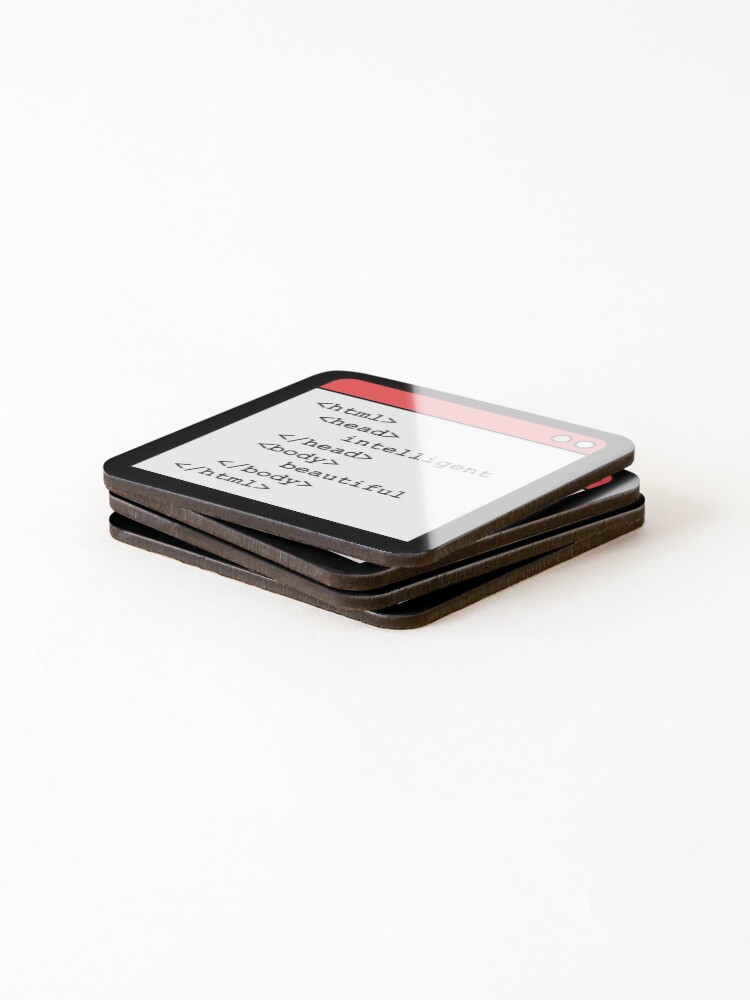 Thumbnail 4 of 5, Coasters (Set of 4), Funny html code - software coding, development designed and sold by brynscully.