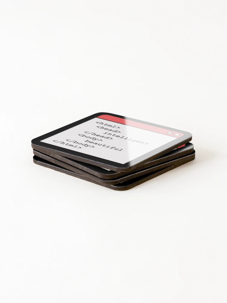Thumbnail 4 of 5, Coasters (Set of 4), Funny html code - software coding, development designed and sold by Rhu Creations.