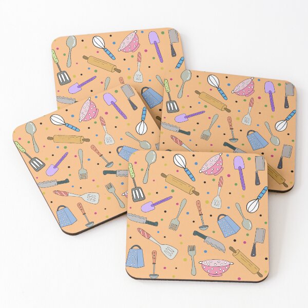 Item preview, Ready To Cook? | Cute Colourful Kitchen Utensils Hand Drawing Pattern designed and sold by HarrysMomStudio.