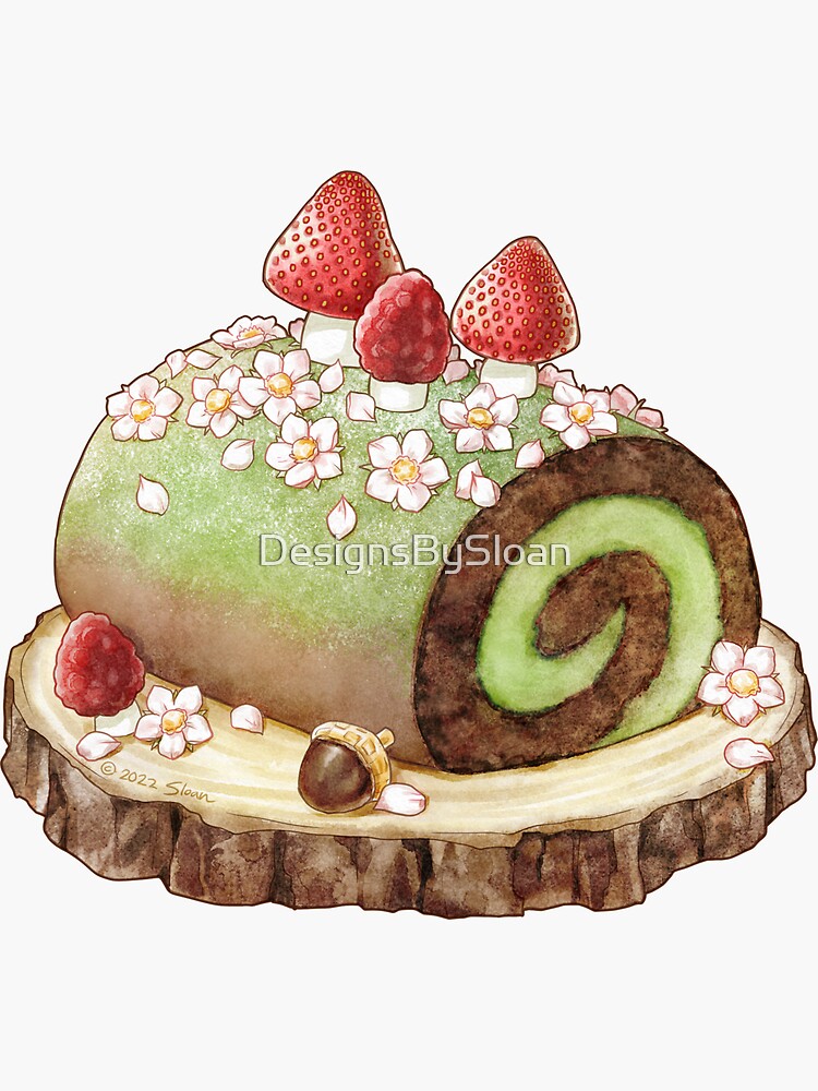 Roll Cake with Mice | Vinyl Sticker Roll Cake with Mice | Vinyl Sticker