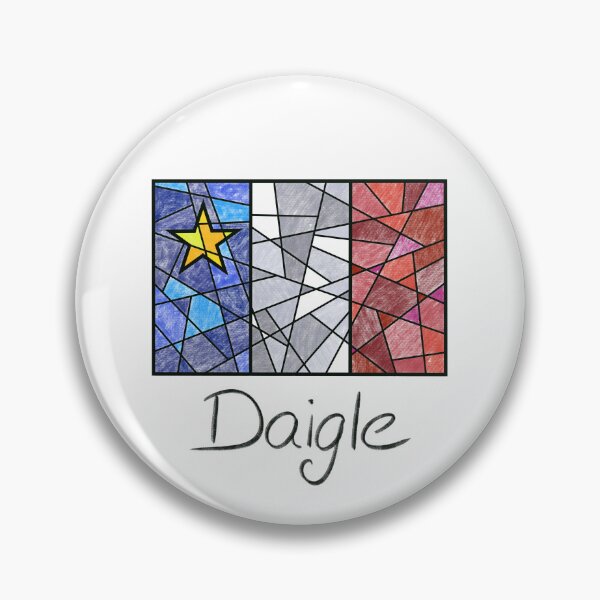 Item preview, Acadian Flag pastel mosaic Daigle - Drapeau acadien mosaïque pastel vitrail Daigle designed and sold by ColoursOfFrance.