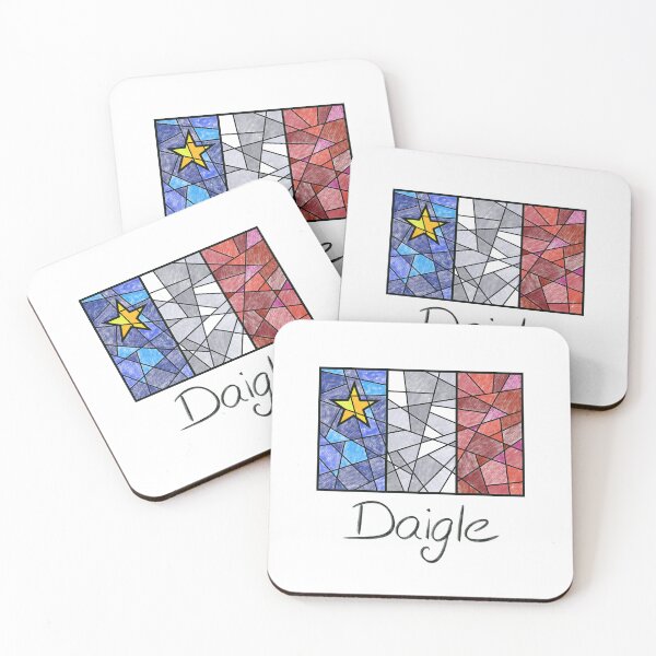 Artikelvorschau, Acadian Flag Pastellmosaik Daigle - Drapeau acadien mosaique pastell vitrail Daigle entworfen und verkauft von ColoursOfFrance.