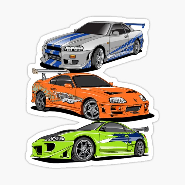 Stickers auto fast and furious, voiture japonaise honda, mazda, toyota