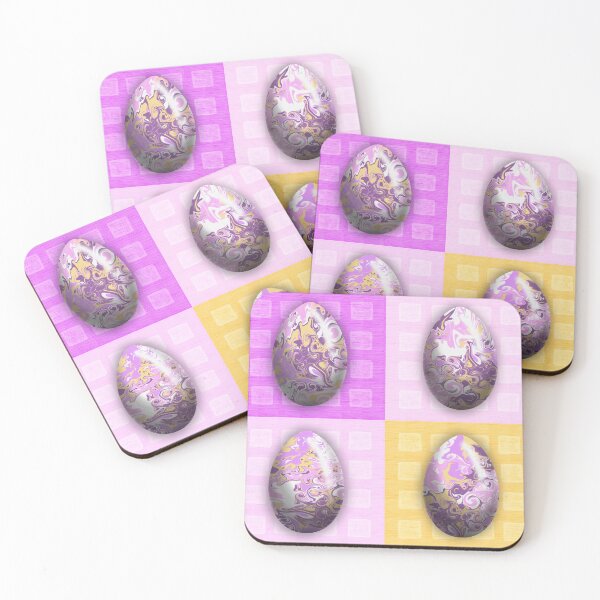 Item preview, Happy easter easter egg motif pink yellow designed and sold by Milamara.