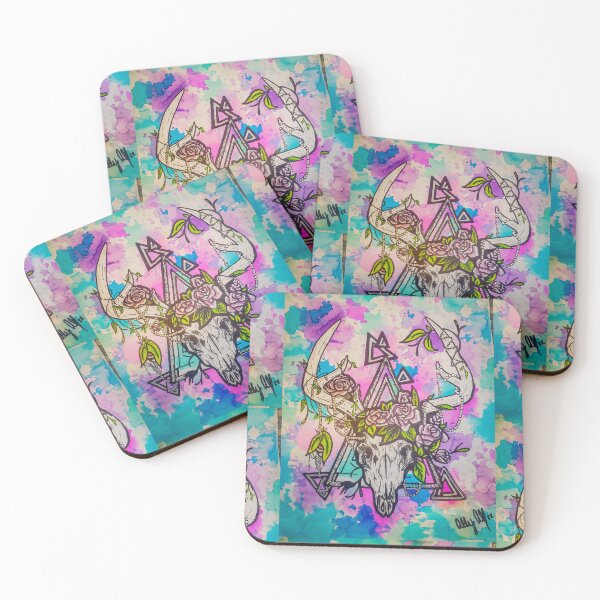 Item preview, Tye Dye Deer Skull Decorated in Flowers designed and sold by AllysiaAltck.