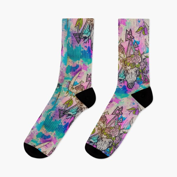 Item preview, Tye Dye Deer Skull Decorated in Flowers designed and sold by AllysiaAltck.