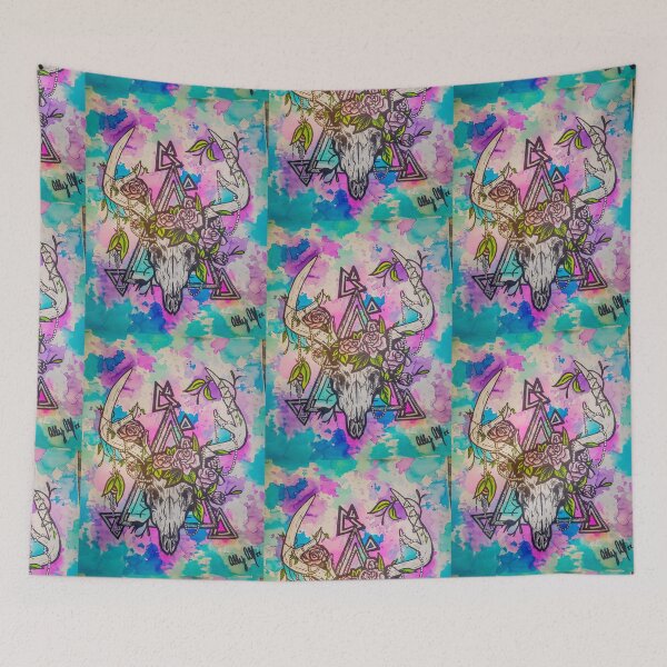 Item preview, Tye Dye Deer Skull Decorated in Flowers designed and sold by AllysiaAltck.