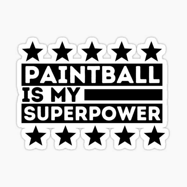 Vista previa del artículo con la obra «Paintball es mi superpoder, Paintball divertido», diseñado y vendido por BIHI14.