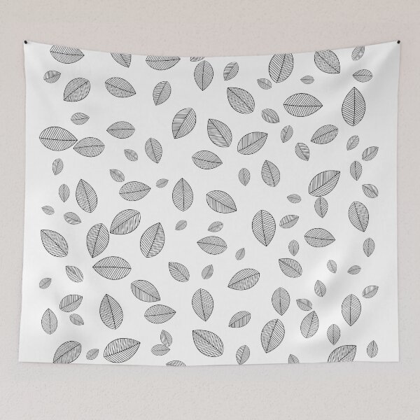 Item preview, Minimalist Leaves Pattern ,Natural Black and White designed and sold by zaysa.