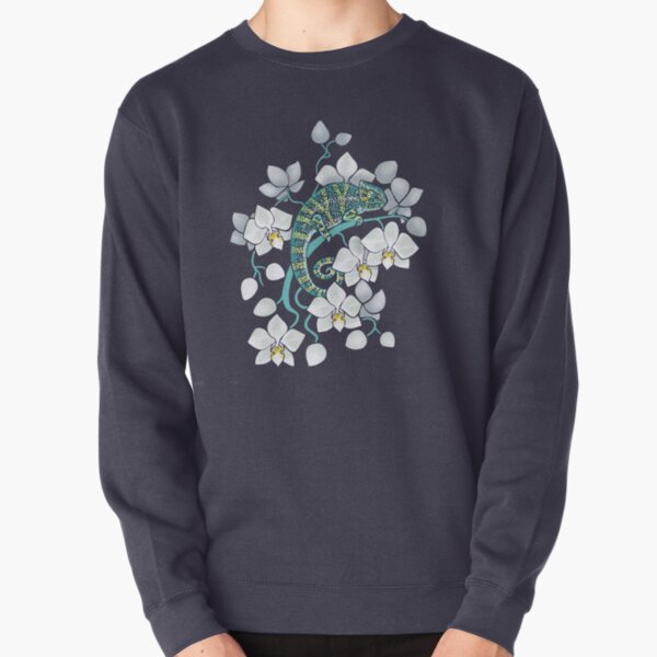 chameleons and orchids Pullover Sweatshirt
