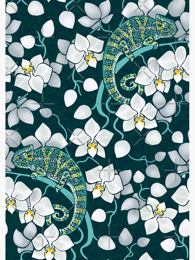 chameleons and orchids by Elenanaylor