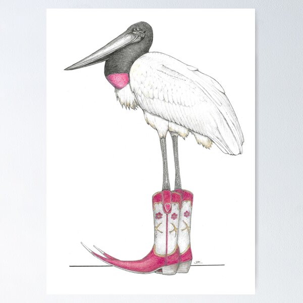 Item preview, Jabiru Stork in Mexican Pointy Boots designed and sold by JimsBirds.