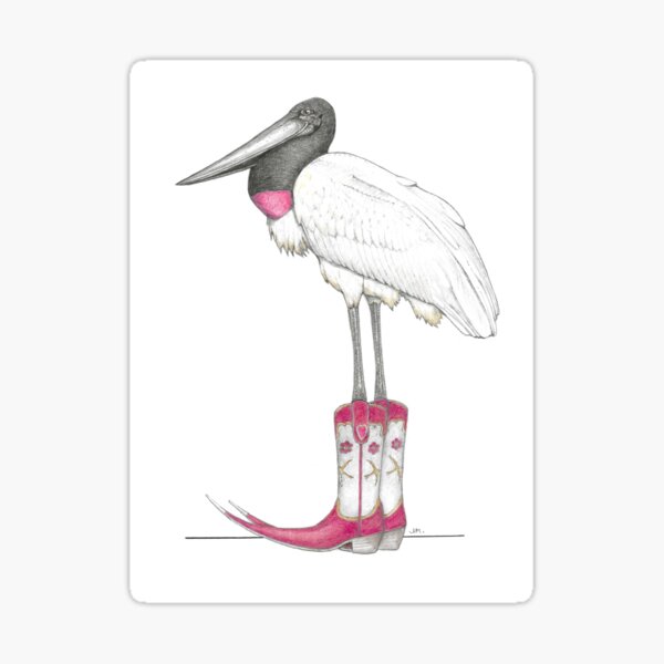 Item preview, Jabiru Stork in Mexican Pointy Boots designed and sold by JimsBirds.