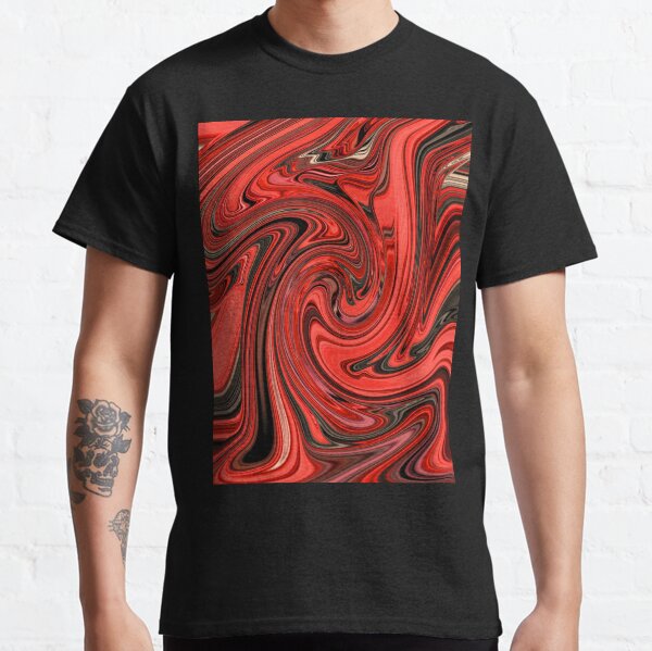 Abstract Design Red and Black Swirl Design Pattern Classic T-Shirt