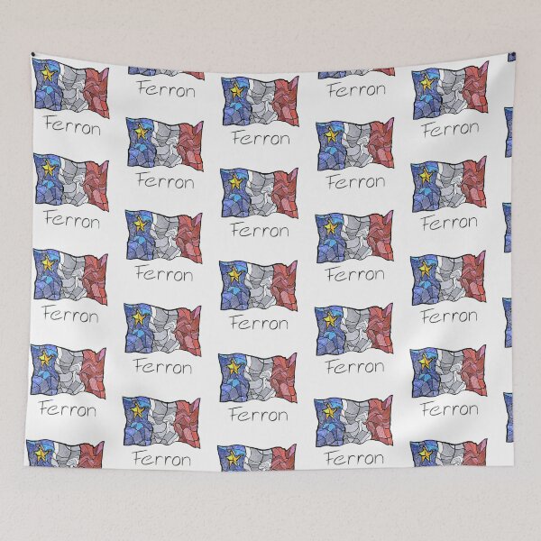 Item preview, Acadian Flag pastel liquid mosaic Ferron  - Drapeau acadien mosaïque liquide pastel vitrail Ferron designed and sold by ColoursOfFrance.