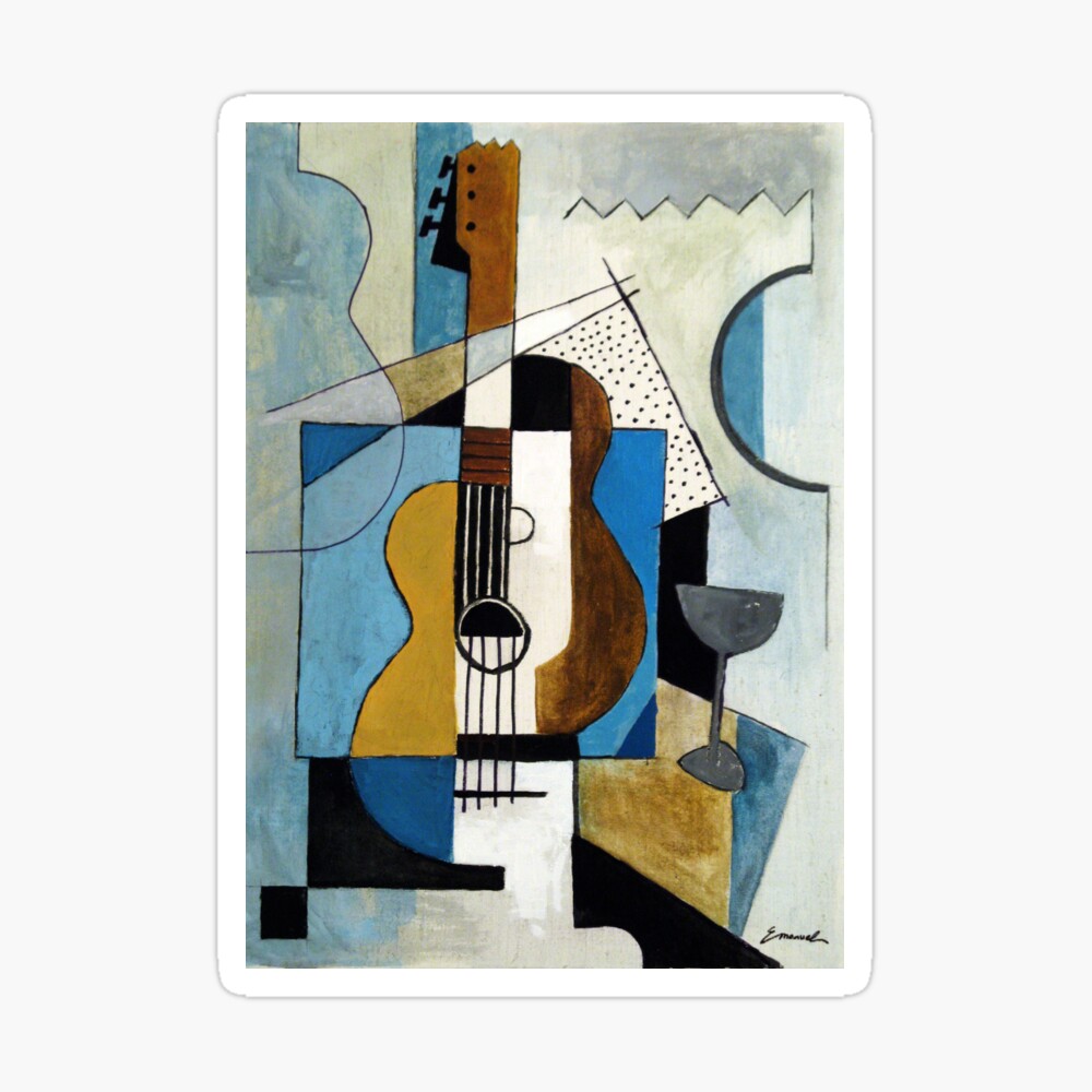 cubist guitar painting