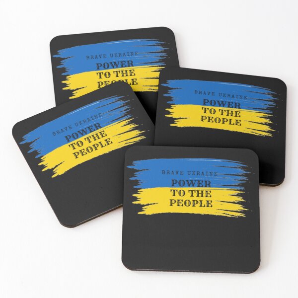 Aperçu de l'œuvre Brave Ukraine, Ukraine Stand Up, February 24, Ukraine proud créée et vendue par Nicedeco.