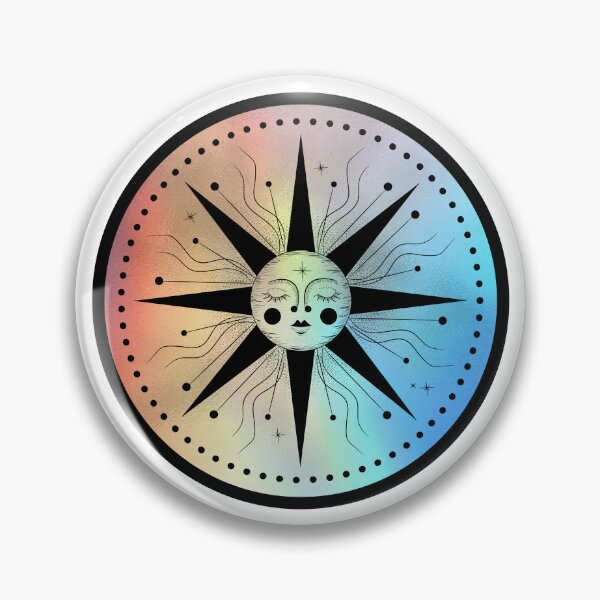 Item preview, Modern Holographic Celestial Boho Style Sun Face designed and sold by OnyxMoonDesigns.