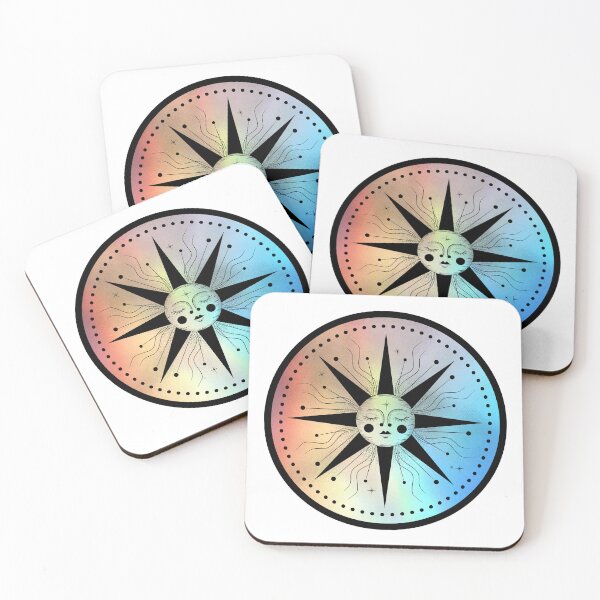 Item preview, Modern Holographic Celestial Boho Style Sun Face designed and sold by OnyxMoonDesigns.