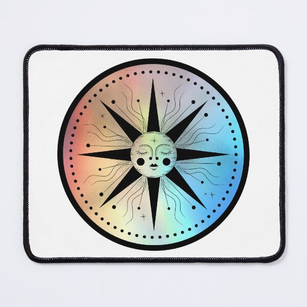 Item preview, Modern Holographic Celestial Boho Style Sun Face designed and sold by OnyxMoonDesigns.