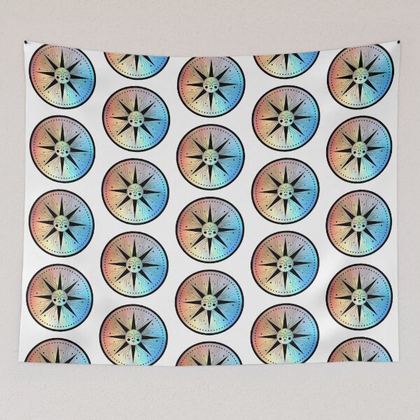 Item preview, Modern Holographic Celestial Boho Style Sun Face designed and sold by OnyxMoonDesigns.