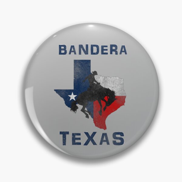 Artikelvorschau, Bandera Texas mit Staatsflagge und Rodeo-Cowboy-Silhouette von Mortal Designs entworfen und verkauft von MortalDesigns.
