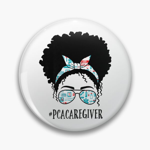 Item preview, PCA Caregiver Black Afro Messy Bun African American designed and sold by douglasgary019.